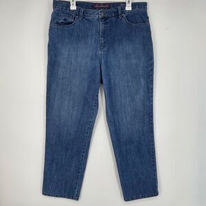 Gloria Vanderbilt Womens 16 SHORT Jeans Medium Blue Tapered Leg High Rise Amanda